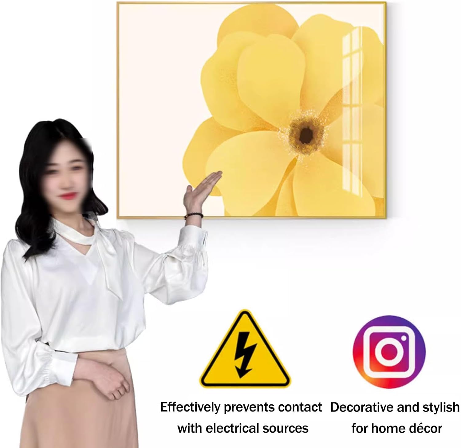 Electric Meter Box Decorative Painting Breaker Box Cover Decorative, Wall Mounted Electrical Panel Cover Fuse Box Covers to Different Decoration Styles(Black 6,55x45cm/21.7x17.7in)