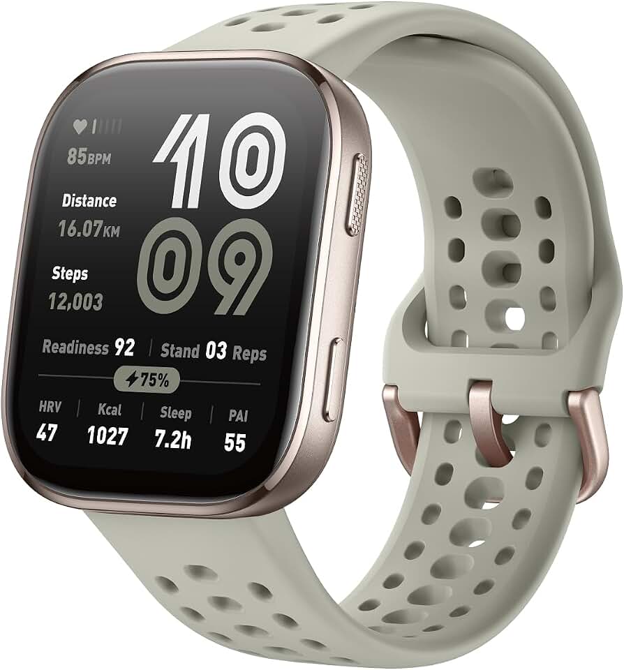 Amazfit Bip 6 Smart Watch 46 mm, bateria de 14 dias, tela AMOLED de 1,97 polegadas, resistência à água 5 ATM, GPS e mapas gratuitos, IA, chamada via Bluetooth, mais de 140 modos de treino (Stone)