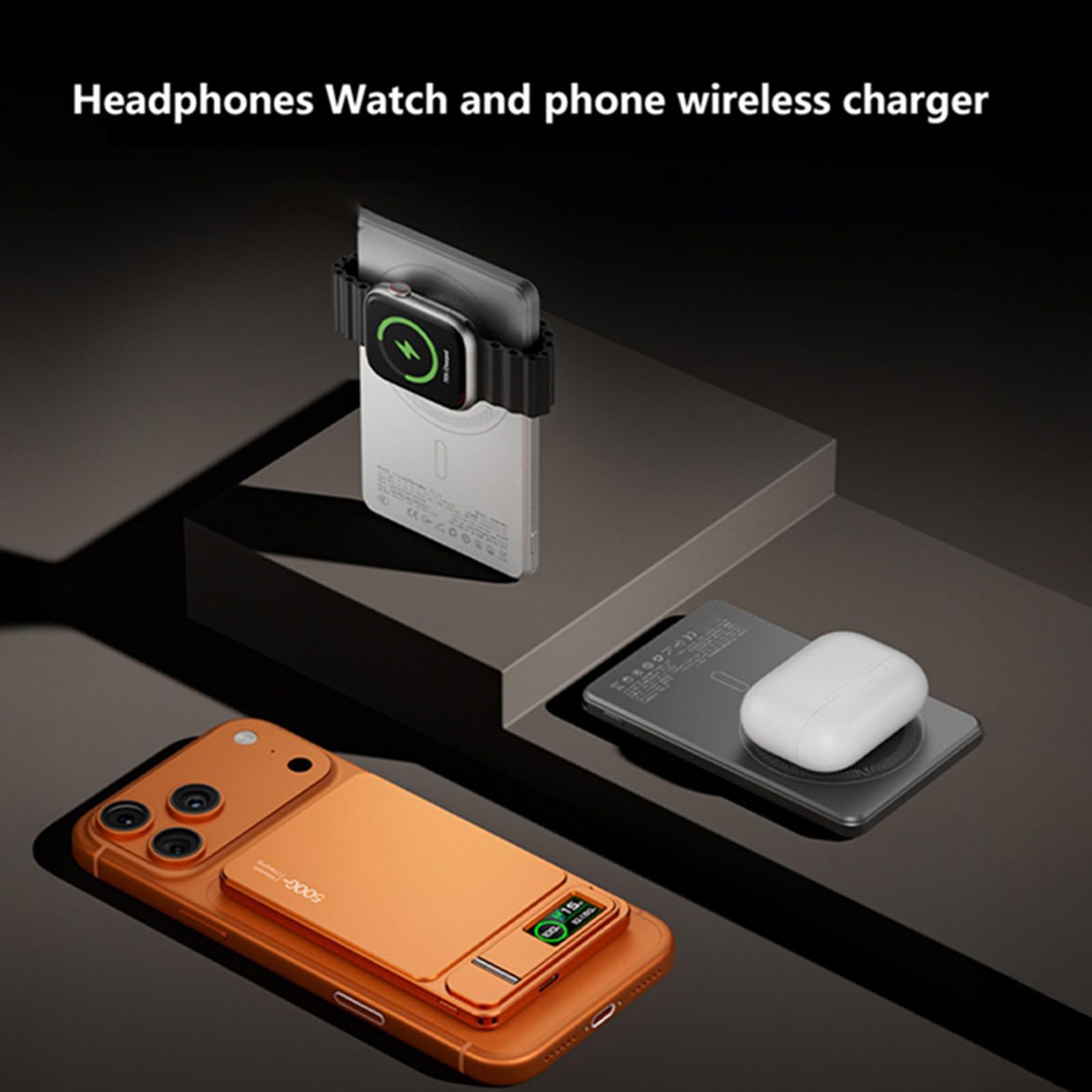 Respaldo de energía inalámbrico magnético con Pantalla a Color Clara 5000 mAh 10000 mAh Carga portátil para tabletas de teléfono Paquete de batería inalámbrica de Carga rápida