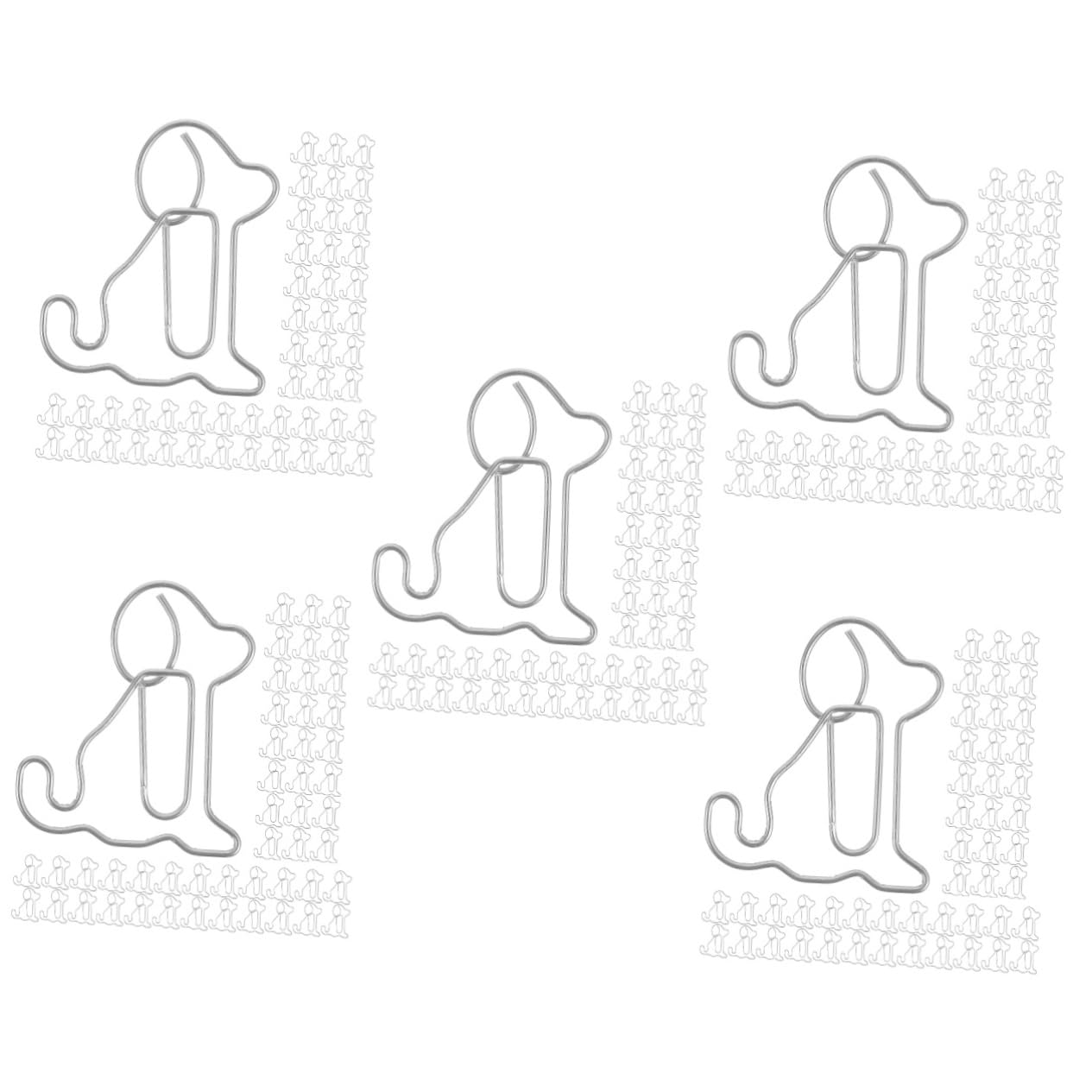 Zerodeko 5 Set Di Piccole Graffette in Metallo Per Ufficio Clip A Forma Di Cane Fermagli Per Documenti Graffette Creative 100 Pezzi*5