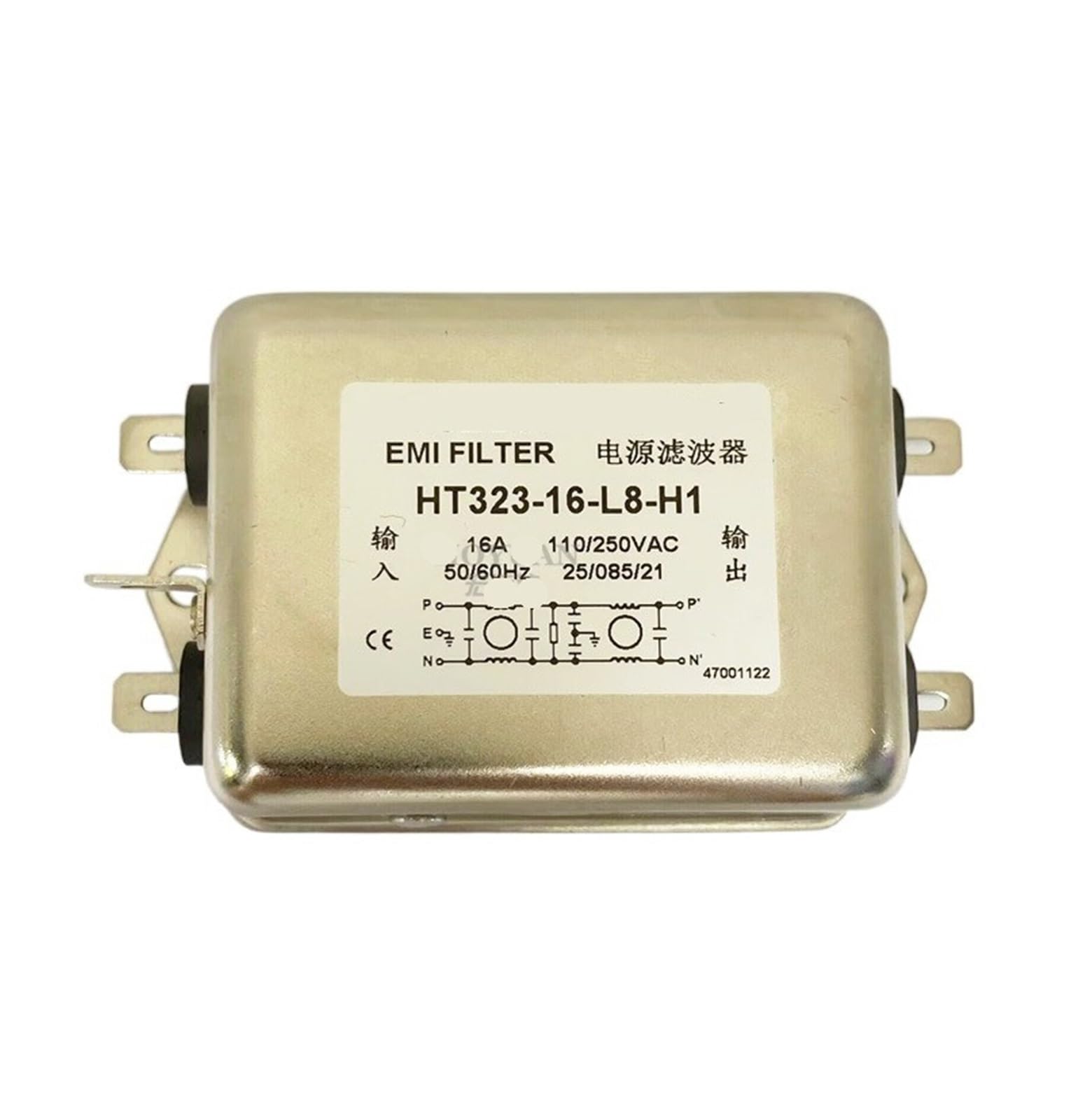 Anti-Interference 220V Power Supply Filter HT323-16-L8-H1 6A 10 20 30M4H5 Purification(HT323-16-L8-H1)