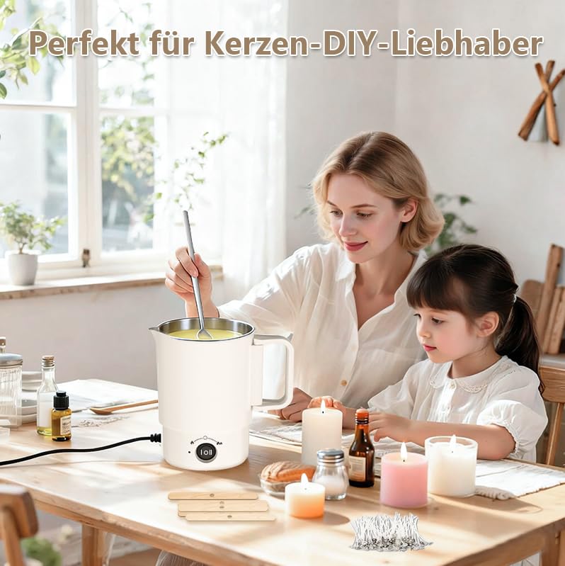 Fundidor de cera eléctrico para hacer velas sin esfuerzo con envase de 800 ml 5