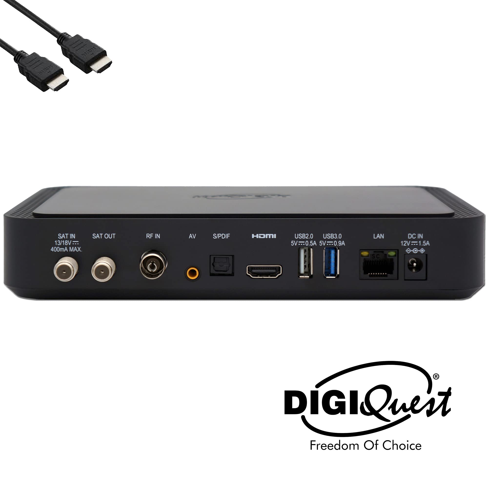 TiVuSat Karta 4K UHD + DIGIQuest Q90 Combo Receiver 4K H.265 S2+T2 HEVC Set-Top Box, certyfikowany odbiornik TiVuSat z kartą (nie jest aktywowana), odtwarzacz multimedialny, radio internetowe, USB PVR