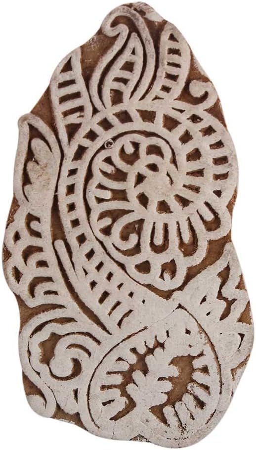 Indian Shelf Vocalforlocal Handmade Brown Set of 1 New Wooden Printing Block