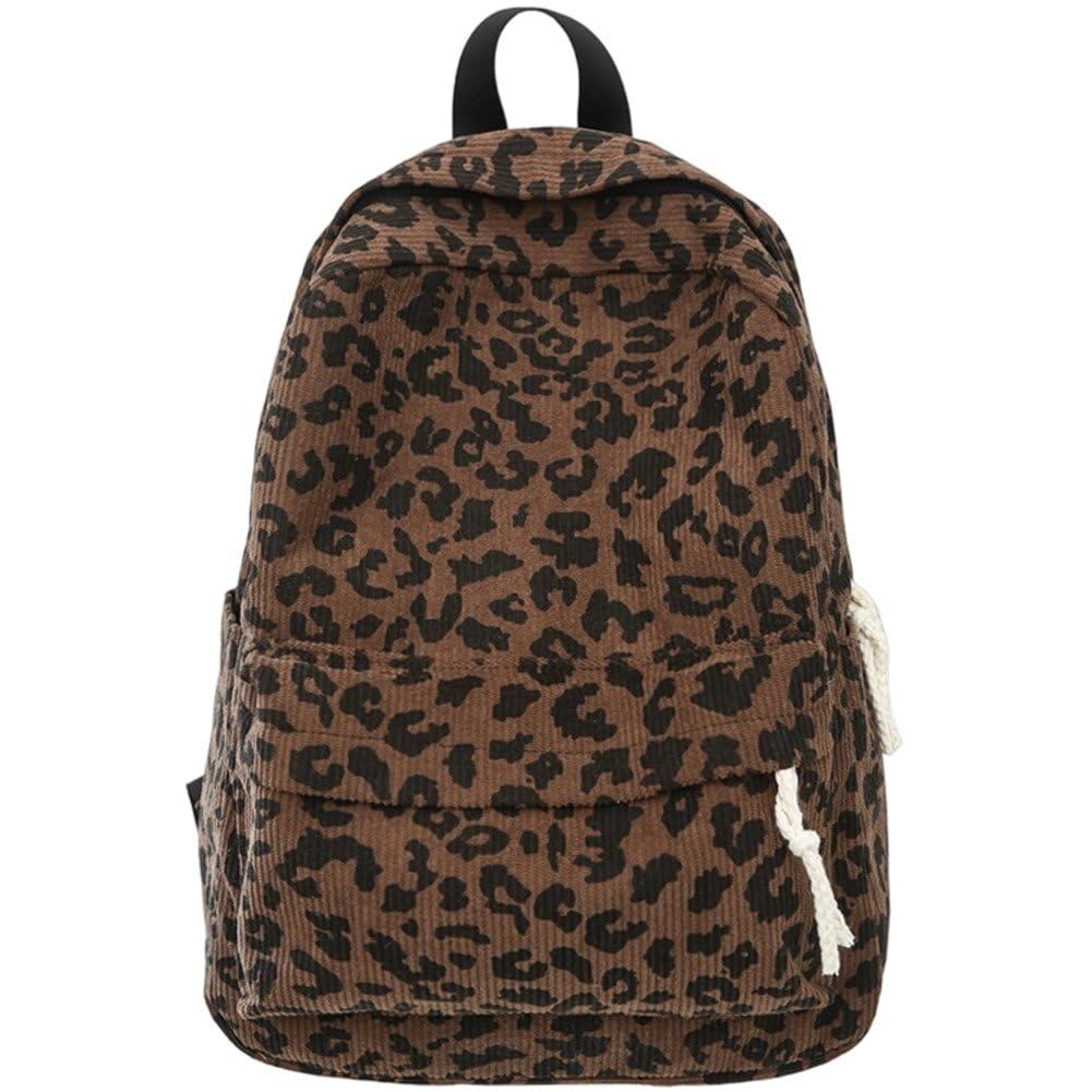 Sac à dos léopard en velours pour les cours et sorties décontractées