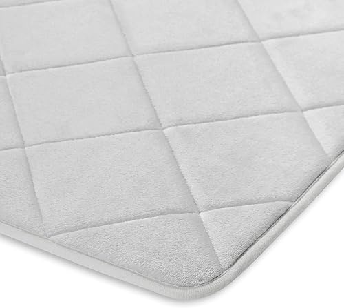 Vista 4 de Home Dynamix Capri Haven - Tapete de baño de espuma viscoelástica, lavable a máquina, gris claro, 20 x 30 pulgadas