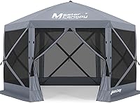 MASTERCANOPY 10x10FT Pop Up Gazebo Screen Tent - Instant Bug-Proof Screen House, Quick Setup for Camping, Backyard Patio Shade (Gray)