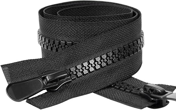 ATEYC Zipper, 2pcs 10# Two Way Separating Plastic Zippers for Sewing, Cotton Clothing, Winter Coat Heavy Duty Zippers Bulk Size Length 80cm