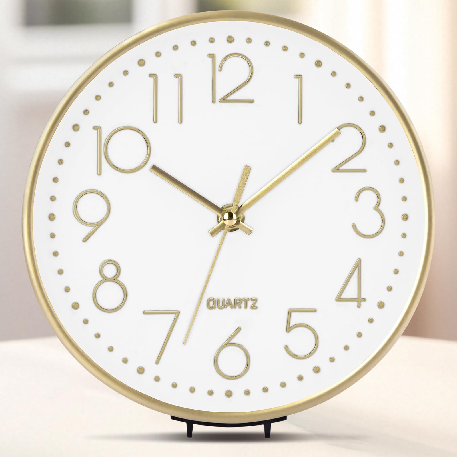ACCSHINE 8 Inch Non Ticking Wall Clock Silent Desk Clock Battery Operated Decorative Modern Wall Clocks for Living room, Kitchen, Bedroom, Office — image 1