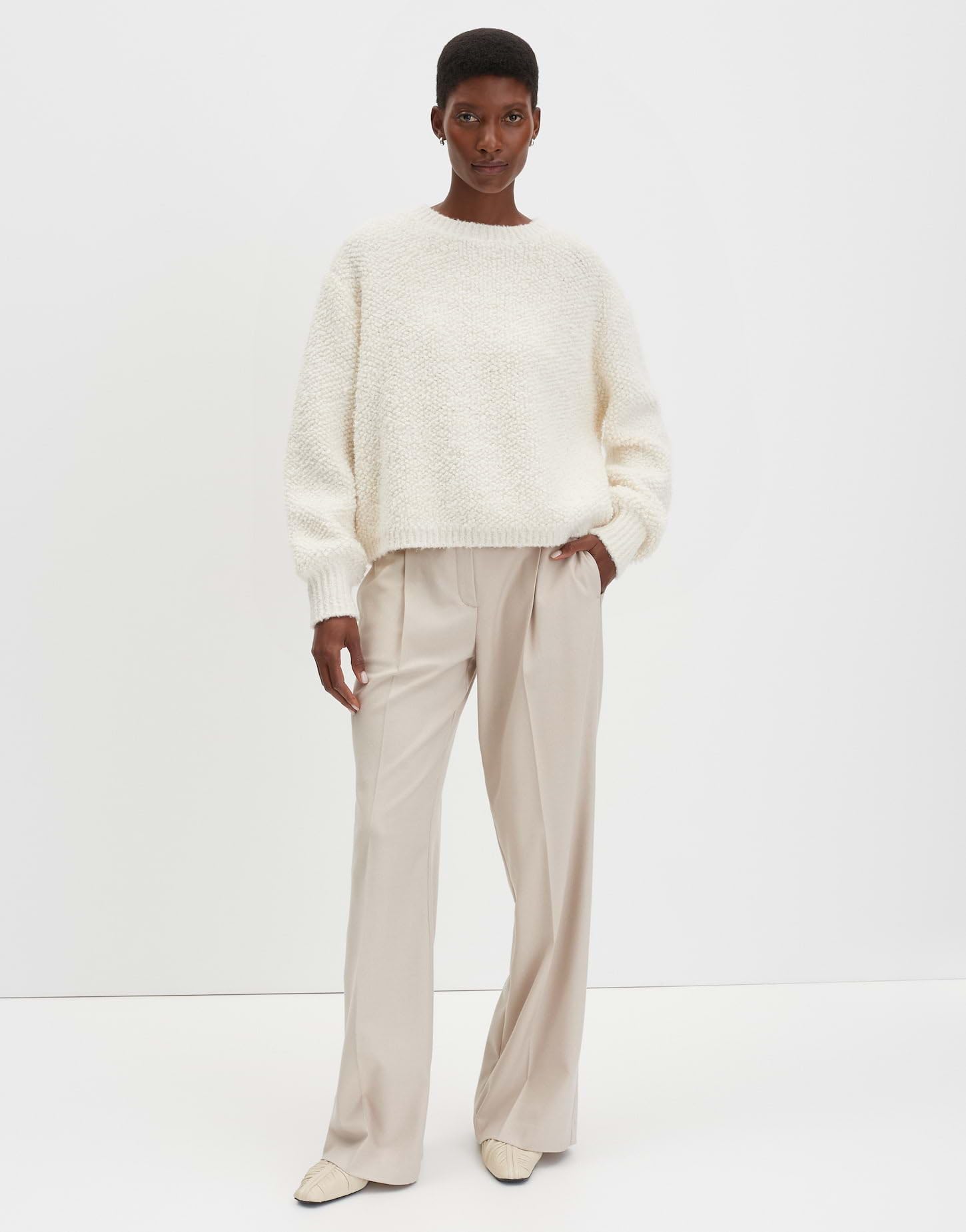 someday Damen Pullover | TELENA Loose Strickpullover mit Bouclégarn