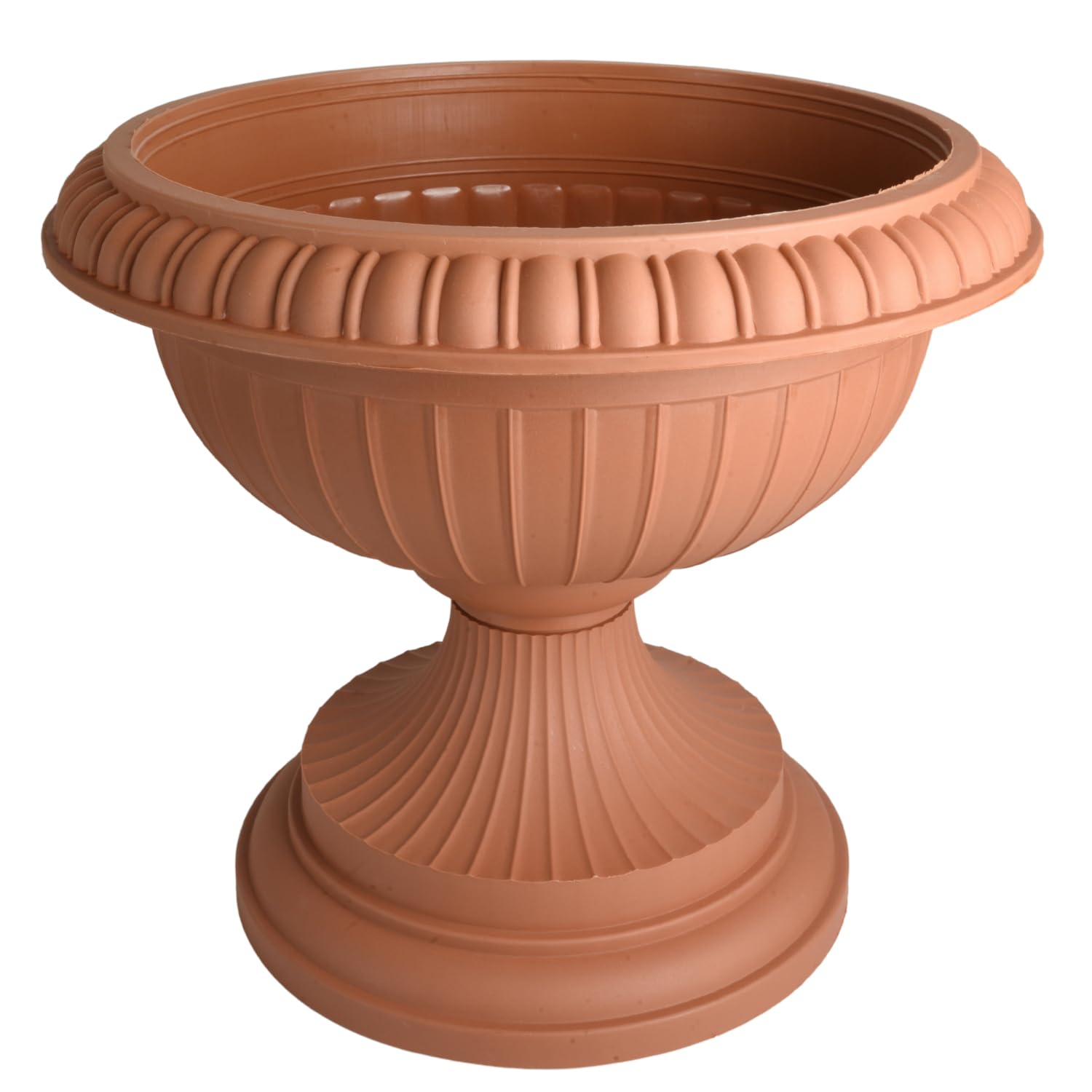 B2C Grecian-Style Urn Flower Pot 41cm Plastic Goblet Planter with 12L Capacity, Indoor & Outdoor Garden Decor, Classic Elegant Design, Weather-Resistant (Terracotta)