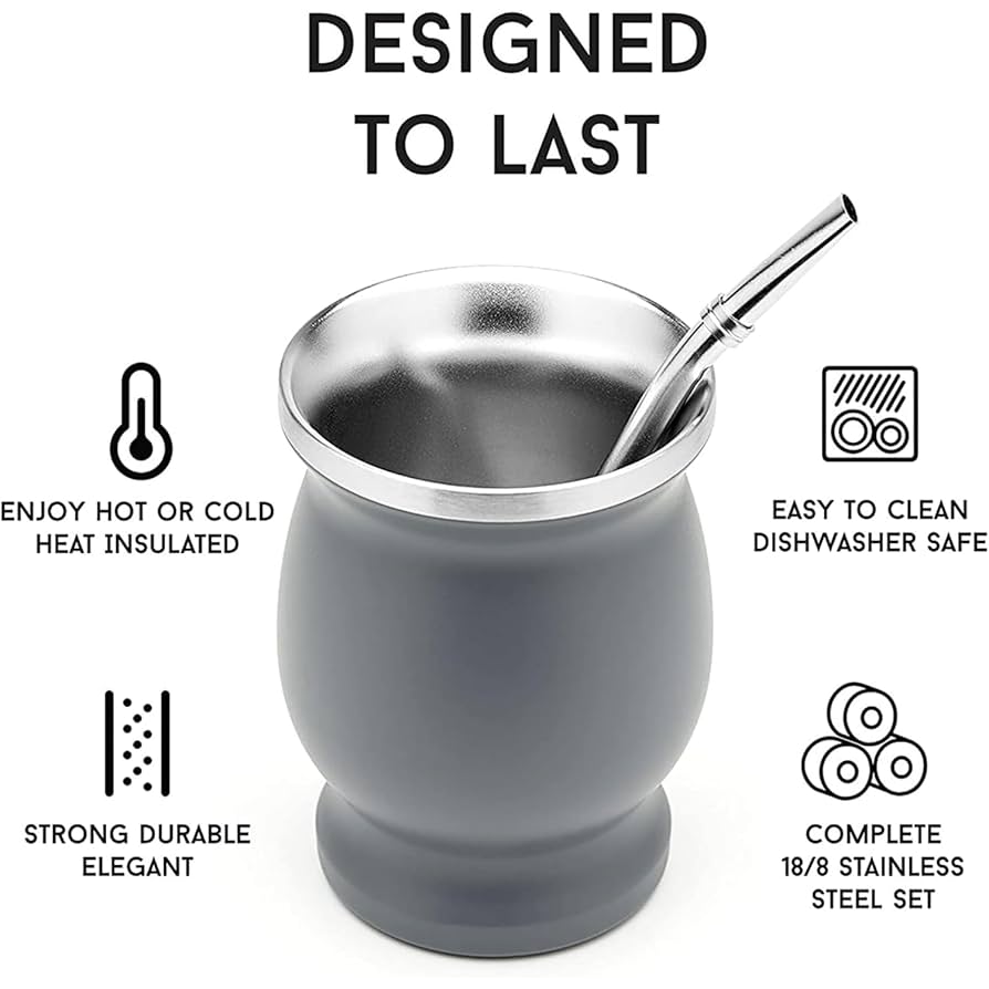 Amazon｜マテ茶カップ ステンレス製 アルゼンチン230ml