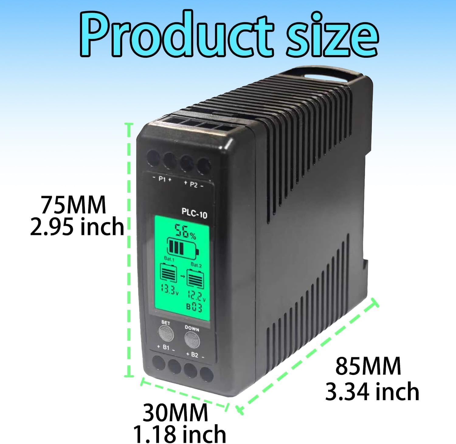 Equalizzatore batteria al piombo acido 12V, bilanciatore attivo 10A Lipo/Lifepo4 collegato in serie parallela misuratore LCD per 24/36/48V/96V, equalizzatore batteria PLC-10 batterie interruttore