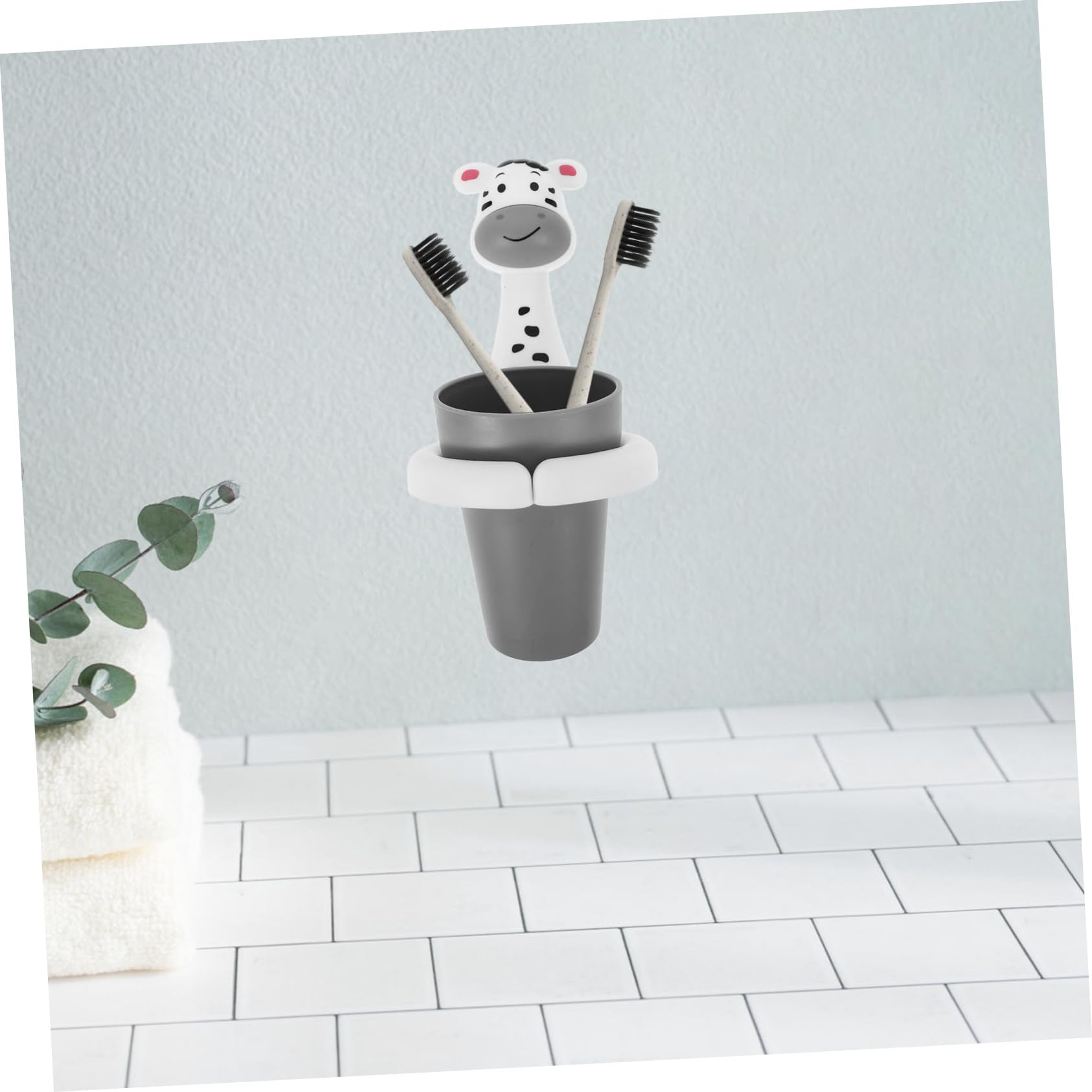 SHINEOFI 5 Pezzi Porta Spazzolino da Muro per Spazzolini Elettrici e Bicchiere Organizer Elegante per Bagno Facile da Installare Design Pratico e Ufficio