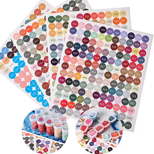 4 Sheets Color Number Stickers,447 Labels For Multi-Colors Apply To Diamond Painting Storage Boxes Diamond Painting Number Sticker Diamond Painting Labels Diamond Painting Color Chart (1 Set) #TOP3