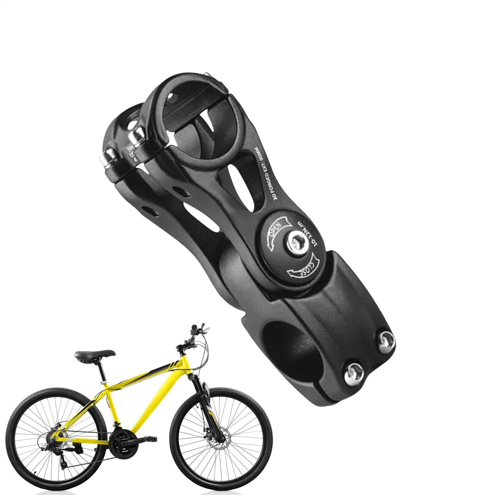 Vástago de bicicleta - Extensión de manillar ligera en aleación de aluminio | Tallo de bicicleta de montaña ajustable, alta absorción de impactos para escalada de escala, carreras, entrenamiento