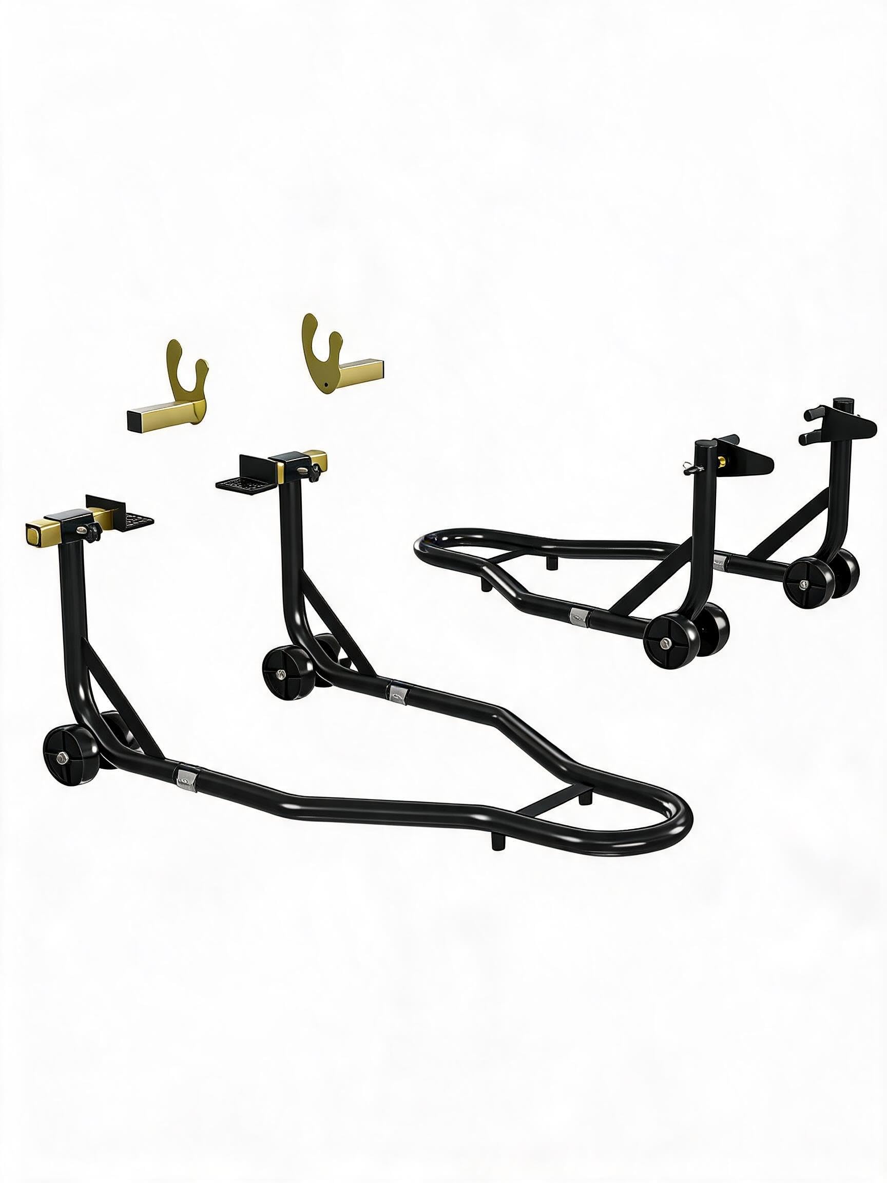 Motorradheber 204 kg, Vorder-/Hinterrad, u+l Adapter & Verstellbare Spools