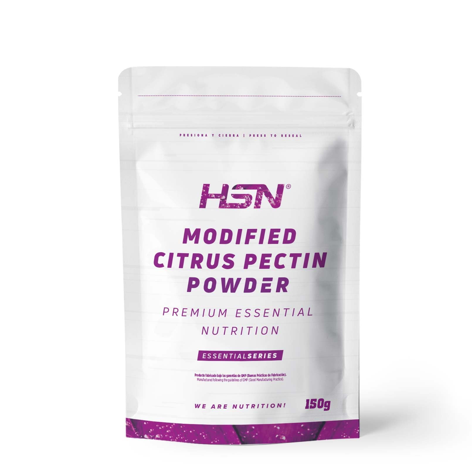 HSN Pectina Cítrica Modificada de Limón - Citrus limon - 15 gramos por dosis diaria | Sin Sabor 150g = 30 Tomas por Envase | Estandarizado al 65% en ácido galacturónico | No-GMO, Vegano, Sin Gluten
