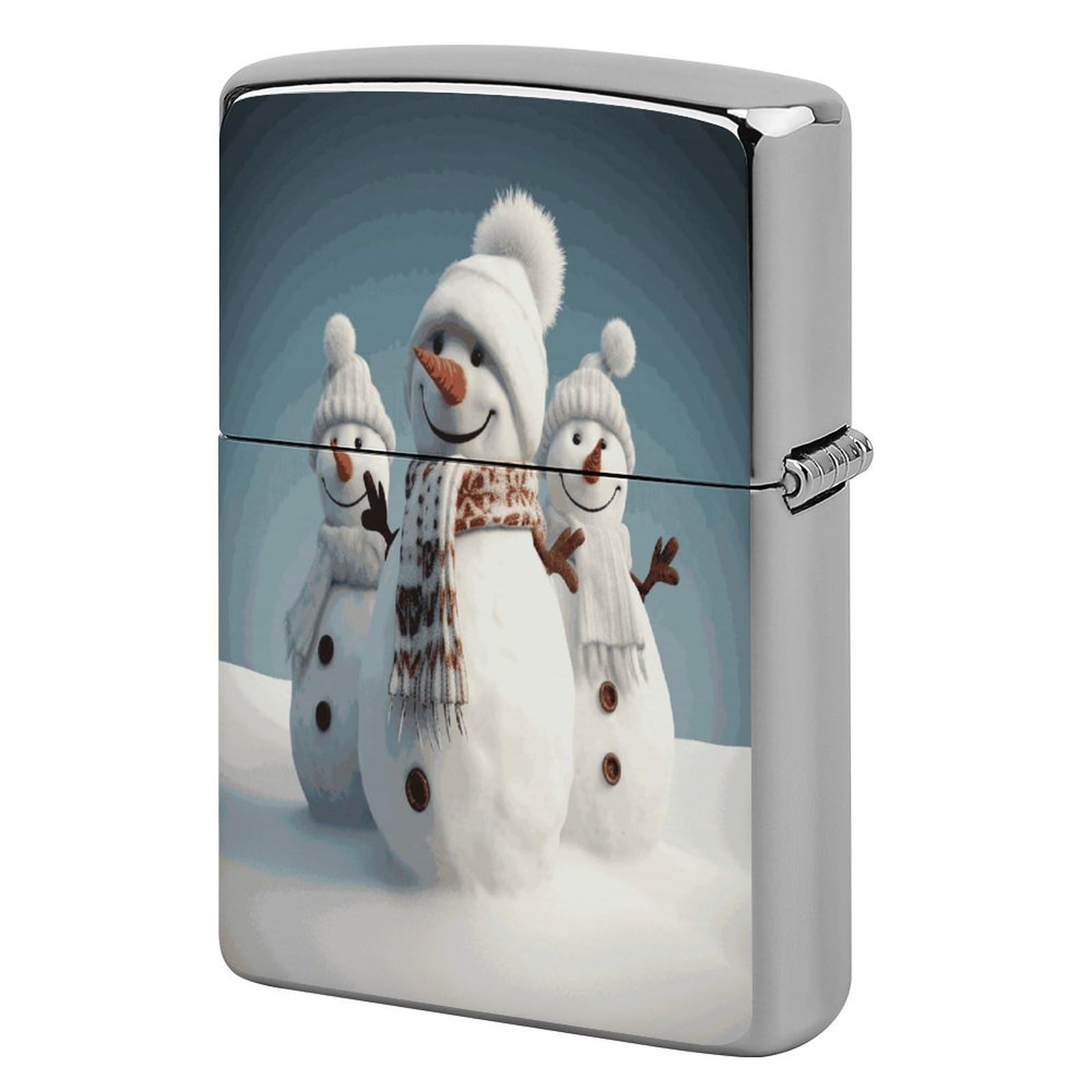 Btcowzrv Style Happy Snowman Metal Lighter Case Sleeve Cover Holder