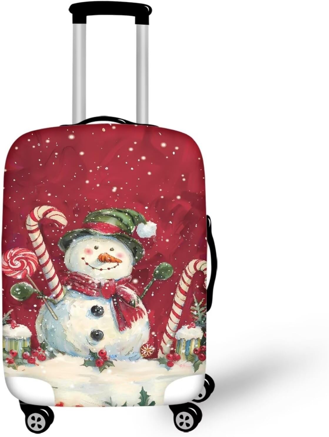 Doojoayie Piano and Cat Pattern Luggage Cover, Suitcase Protector Travel Luggage Cover Elastic, Machine Washable Polyester Bag Cover