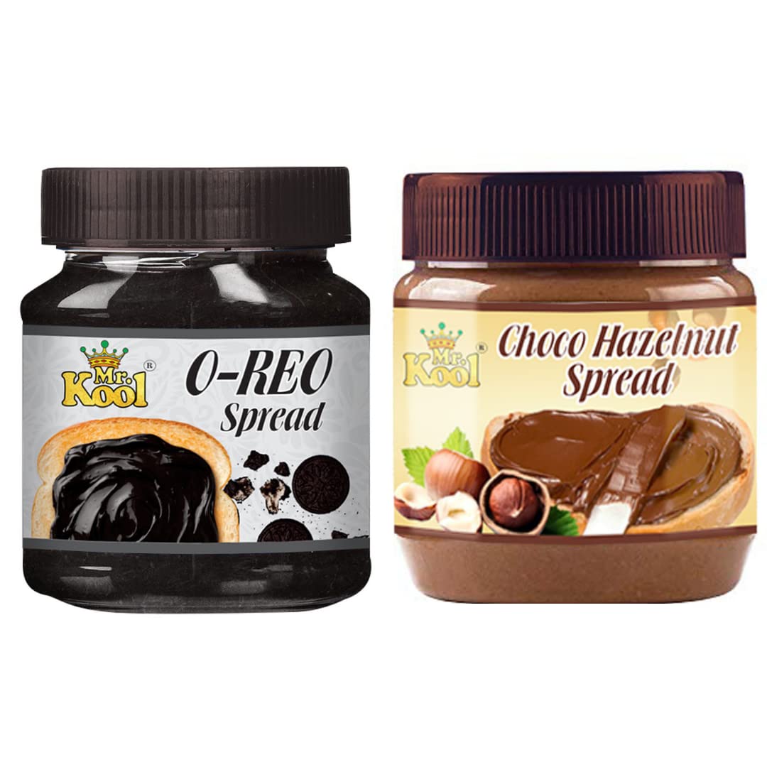 Mr.Kool O-REO Spread and Choco Hazelnut Spread 350gm Each. Pack of 2 Combo.