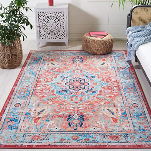 Tapete SAFAVIEH Riviera 243x122 cm Lavable Azul Claro Rojo miniatura 1
