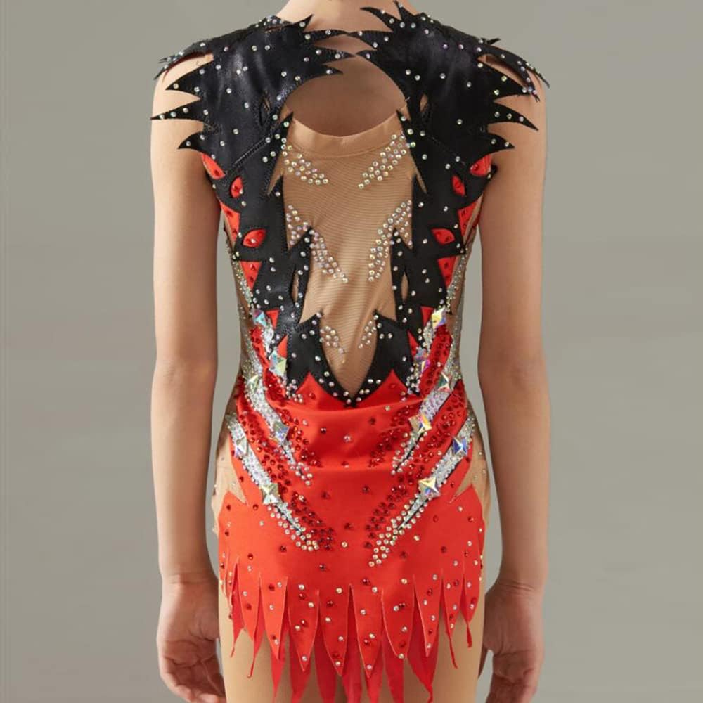 LIUHUO Beautiful Color Strip Diamond Artistics Gymnastics Leotards Women's Handmade