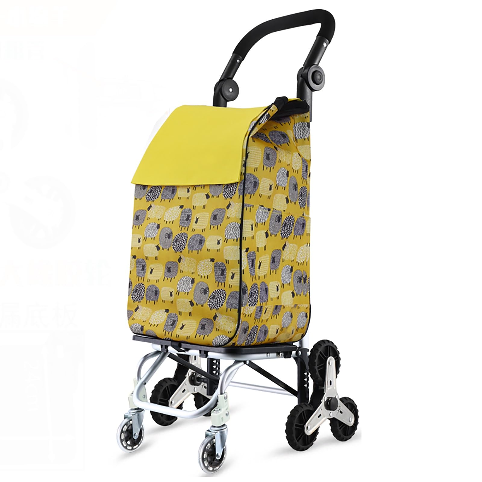 Carrello Pieghevole A Mano, Carrello Della Spesa Jumbo Di Grande Capacità Con Ruote Girevoli A 360°, Capacità Di Carico Massima Di 80 Libbre, For Picnic, Campeggio, Giardino, Lavanderia(E - Foto 6