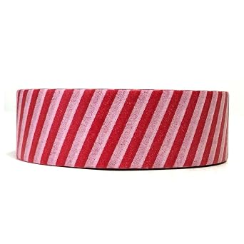 allydrew Decorative Washi Masking Tape, Red and White Stripes
