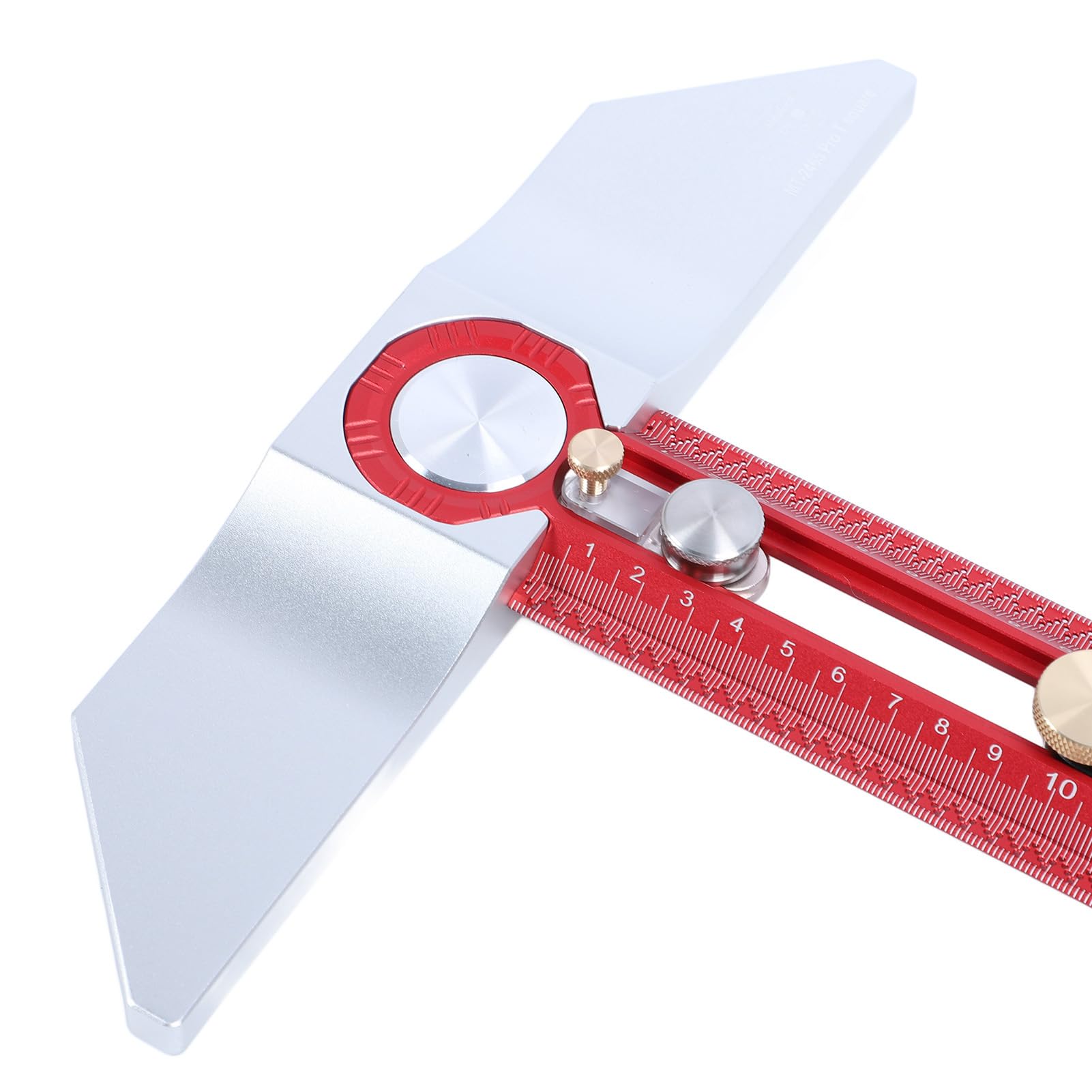 Regla Cuadrada en T, Regla en T de Aleación de Aluminio de 45 ° Graduada en T para Trabajar la Madera Regla en T para Taladrar Agujeros Ideal para Dibujo de Carpintería, Reglas