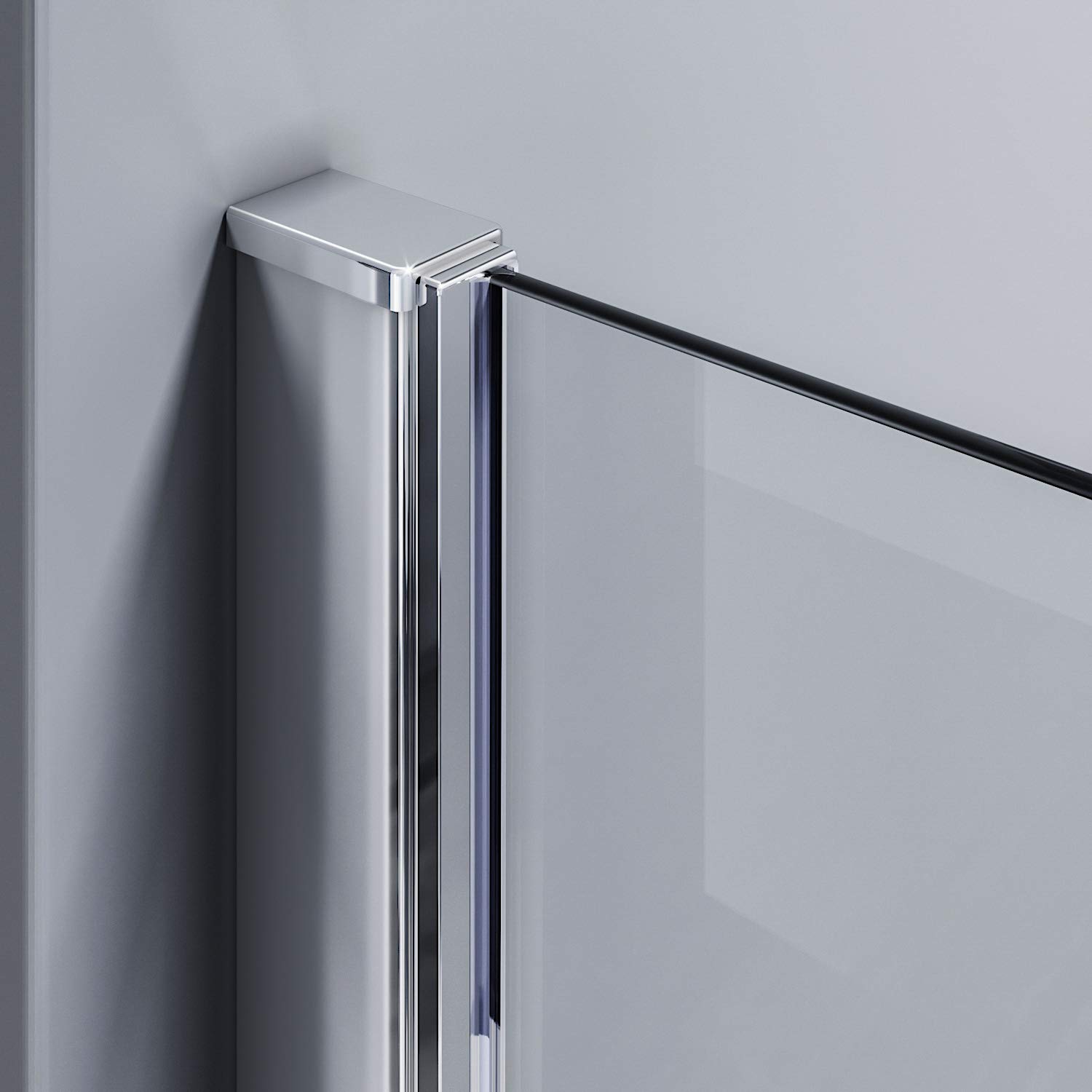 Diamond Inloopdouche | 140 cm Mat zwart Rookglas Vaste wand IDA14111RMB