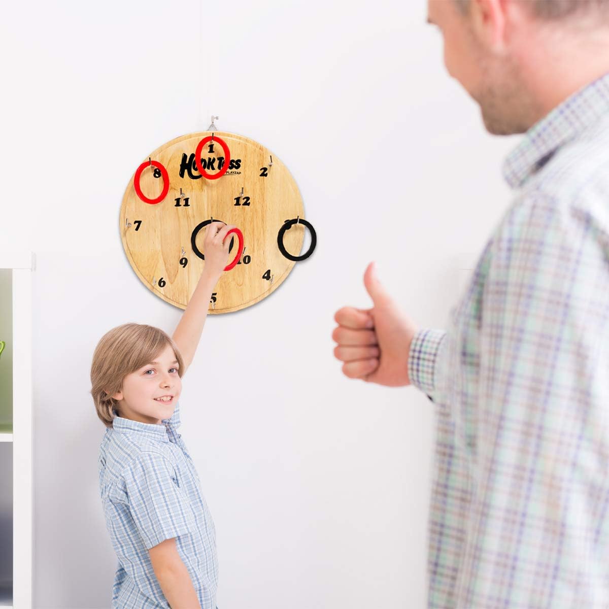 PlayZap Ring Toss Game for Adults Hook Ring Toss Wooden Dart Game Outdoor Indoor Wall Game for Bar BBQ Party Camping Garage Picnic Birthday Easter : Sports & Outdoors