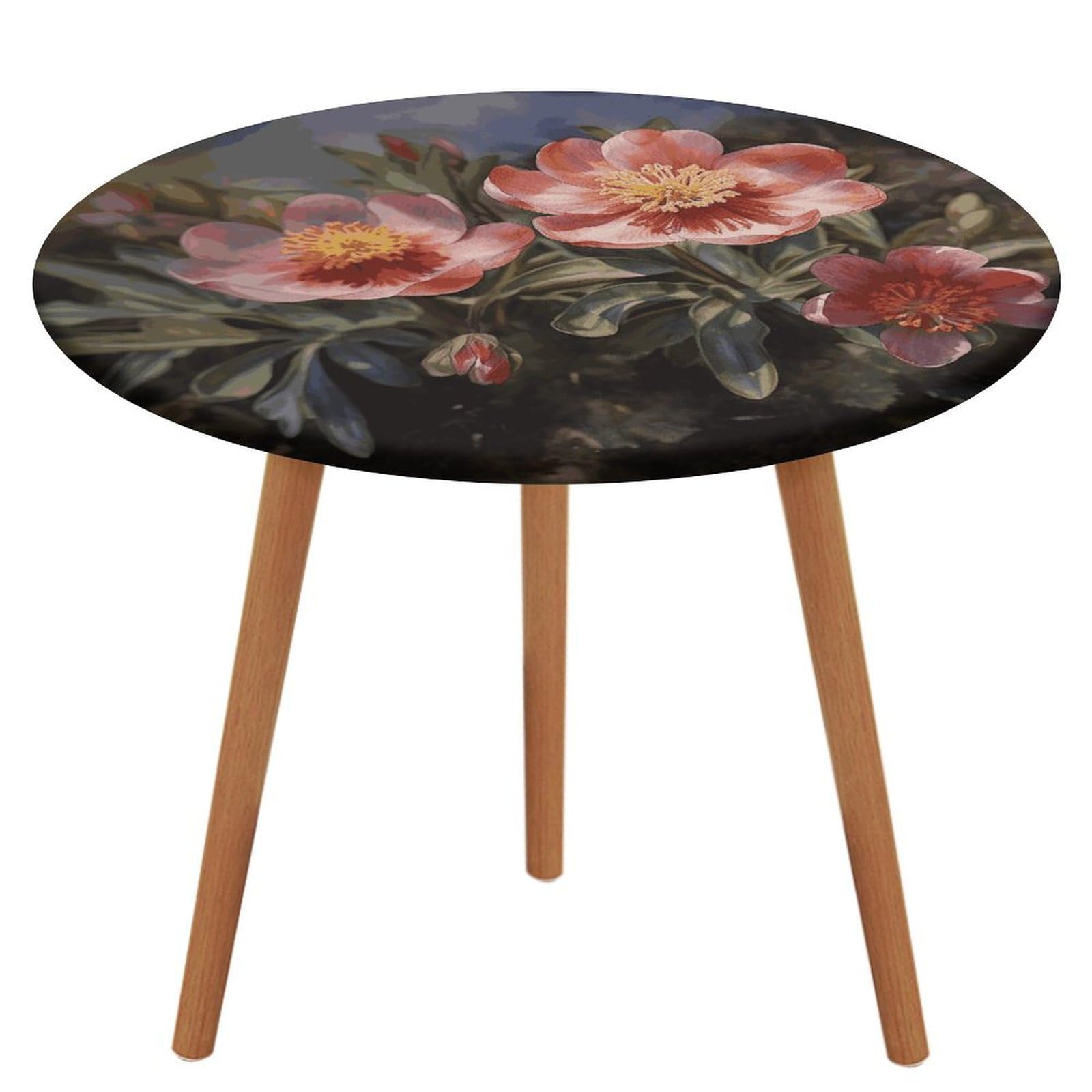 Nappe ronde ajustée élastique fleurie pour pique-nique en plein air et repas sur la terrasse