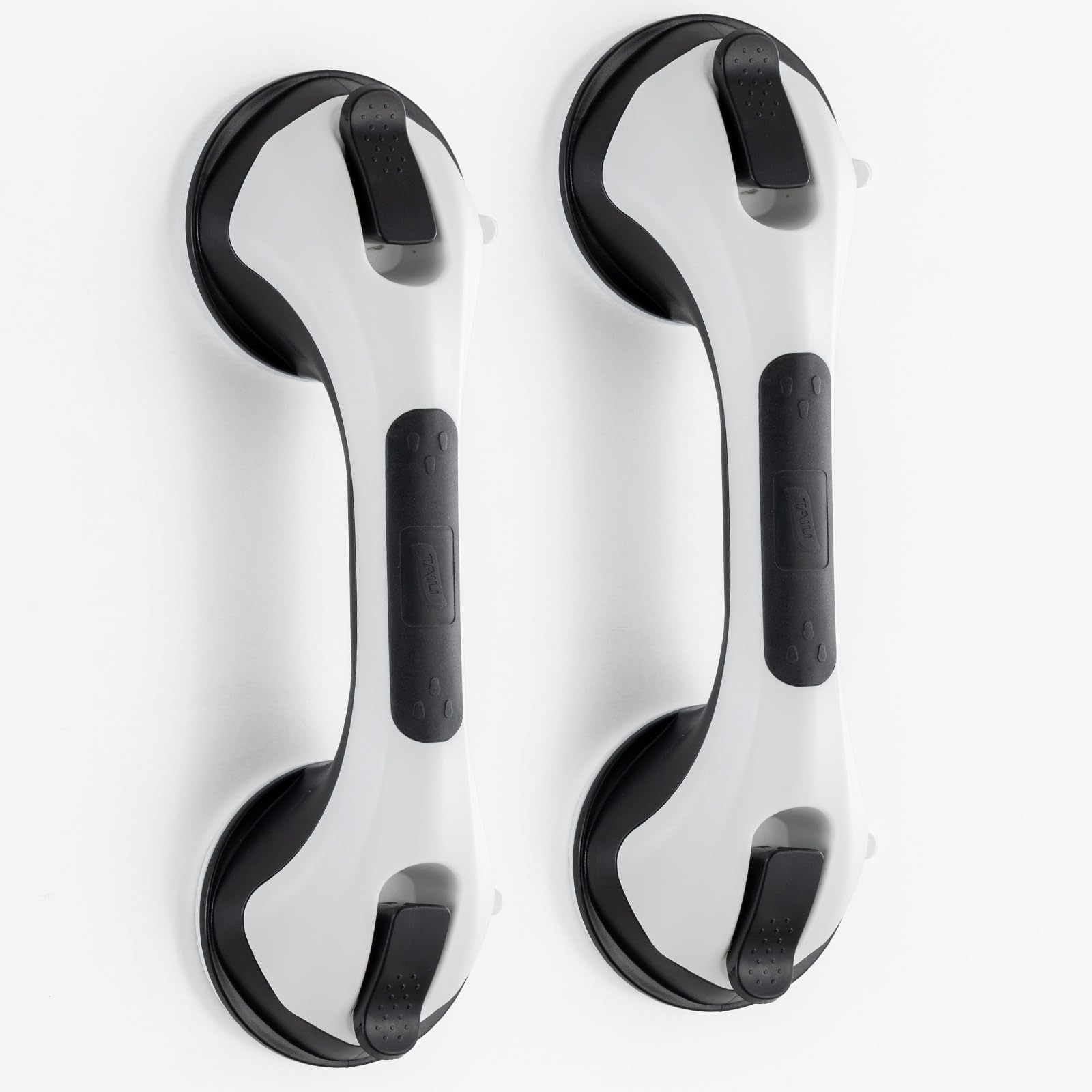 TAILI Grab Bars for Shower Glow in The Dark, 2 Pack 12.2 in Grab Bars for Bathtubs and Showers,Safety Grip,Shower Handle Shower Rail for Seniors and Elderly Removable No Drilling Waterproof Black