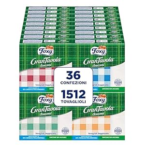 Foxy GranTavola Scozzesi Servietten, 36 Packungen, kariert