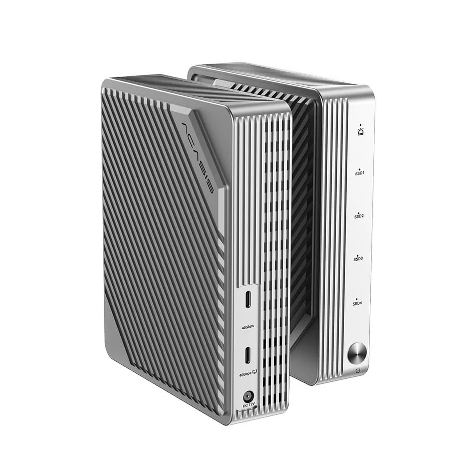 ACASIS 40Gbps 4 Bay RAID Thunderbolt 4/3 M.2 NVMe SSD Enclosure with Certified Chipset, Built-in Cooling Fan for MacBook/Mac mini, Up to 4*8TB