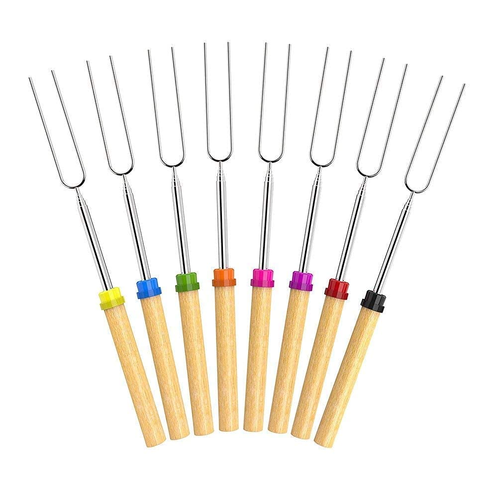 Sepkus Brochetas de Kebab Profesionales Tenedor para Barbacoa brochetas de Kebab brochetas de Metal de Acero Inoxidable Brochetas telescópicas de Acero Inoxidable brochetas de Madera brochetas