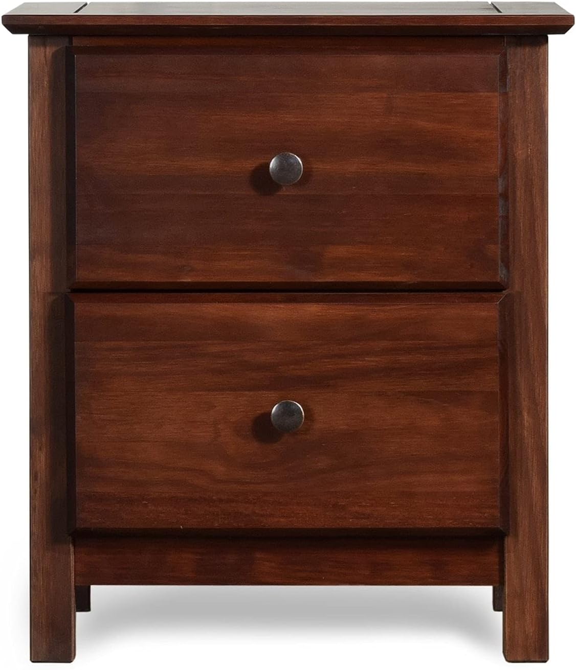 Shaker 2-Drawer Bedside Nightstand, Solid Wood with Cherry Finish