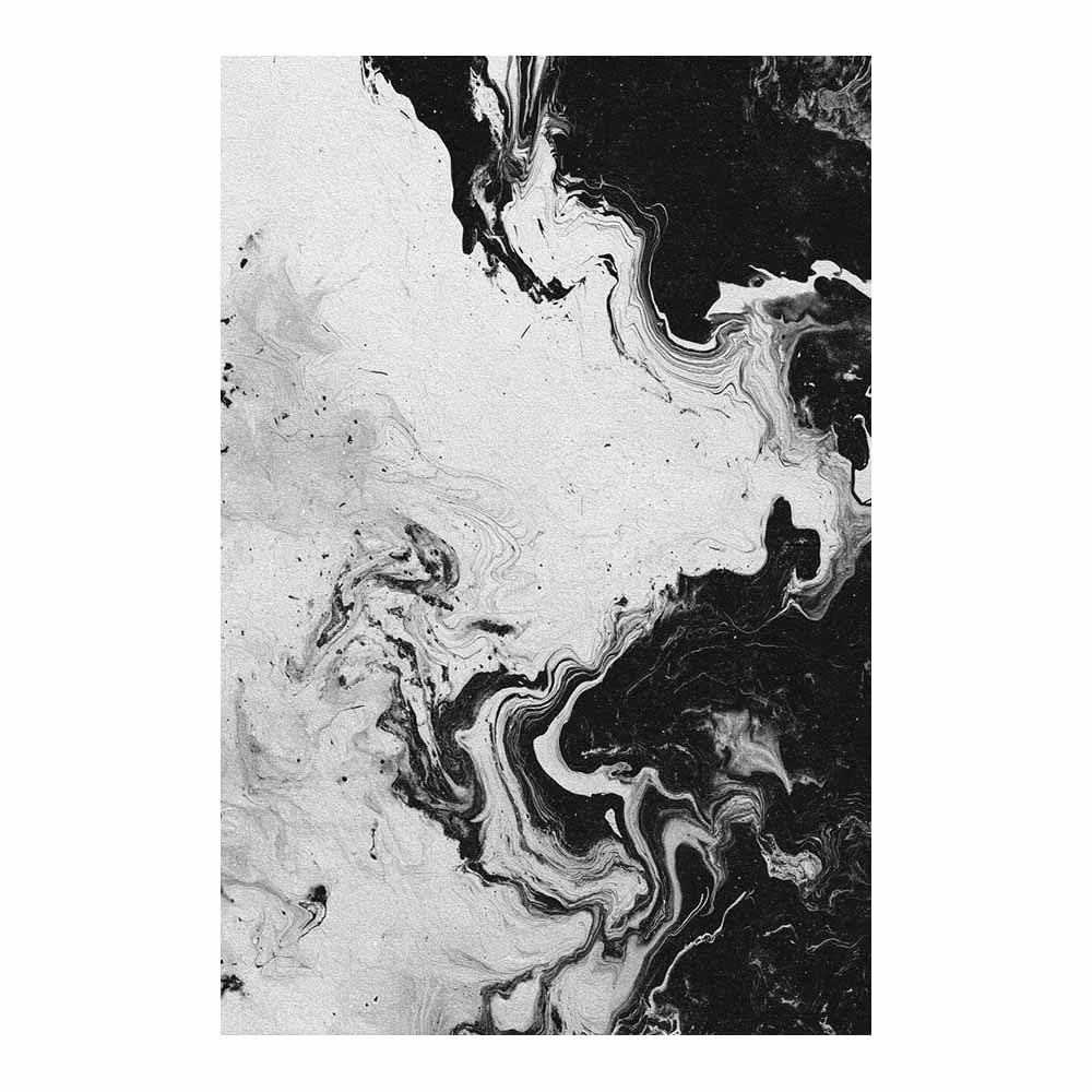 Huyeei Black And White Black White Abstract Art Canvas Paintings Ink Swirls Grey Neutral Wall Art For Living Room, For Bathroom Hallway, Bedroom Etc.(Black And White)-70X100cm Unframed