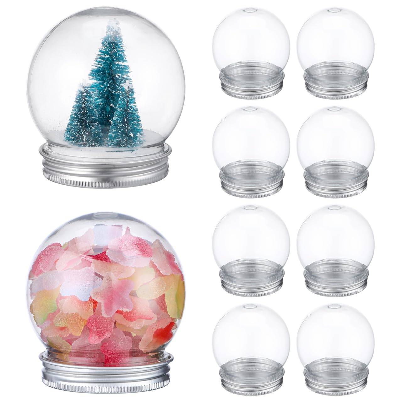 Bolas de Nieve Mini, 10 Unidades - Plástico Rellenable para Adultos