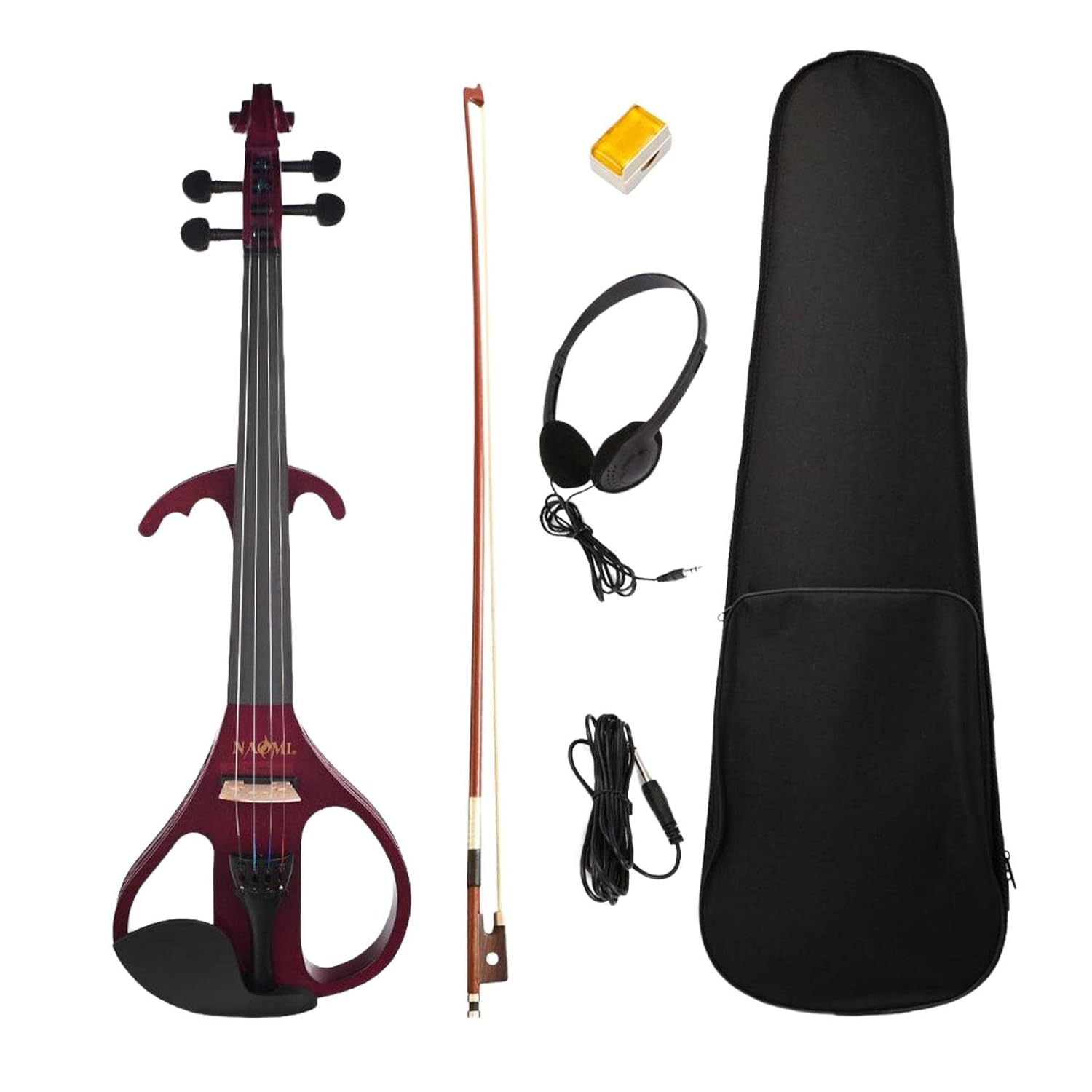 BNF® 4/4 Full Size Electric Silent Violin Kit With Bow Rossin Headphone