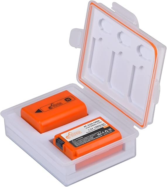 Pickle Power NP-FW50 Battery, 2 x 1500mAh Batteries Replacement for Sony Alpha A3000, A5000, A5100, A6000, A6300, A6400, A6500, A7, A7II, A7RII, RX10 NEX-3/5/7 Series, with Box