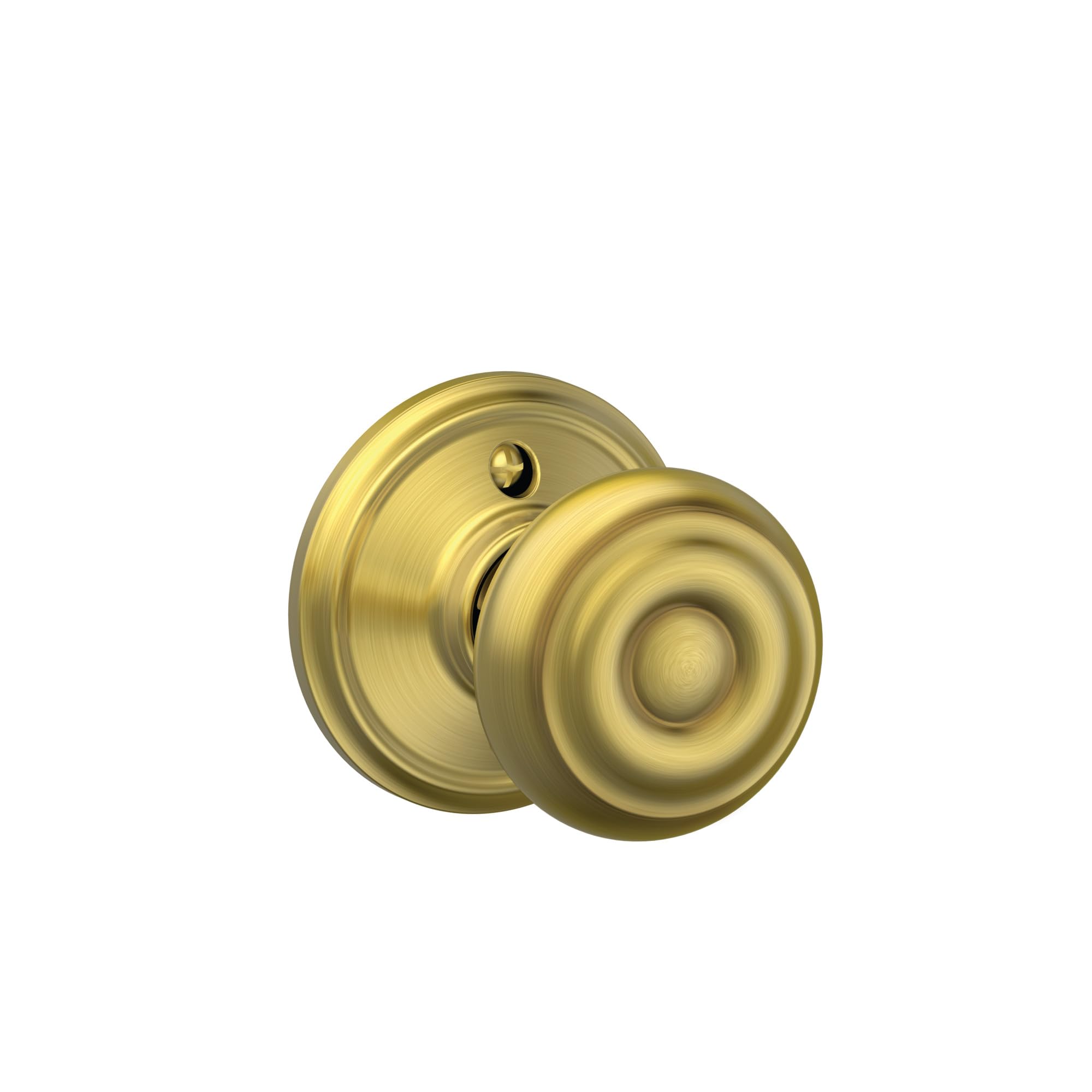 SCHLAGE Lock Company Georgian Knob Non-Turning Lock, Satin Brass (F170 GEO 608)