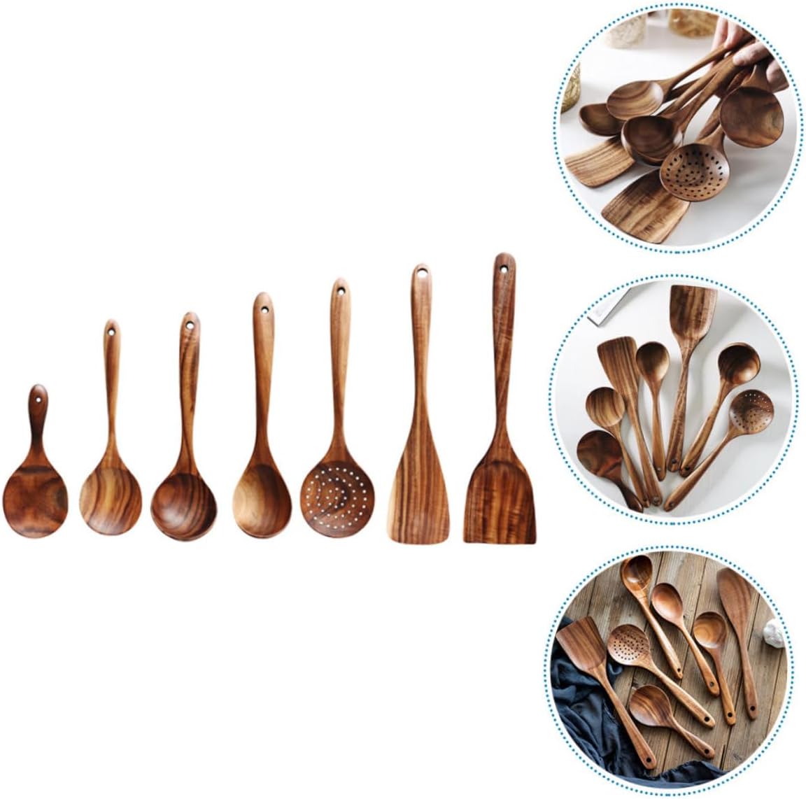Wooden Spoon Set Kitchen Tools Cookware Set Wooden Spoons for Jars Tea Scoops Compact Salt Non-stick Utensils