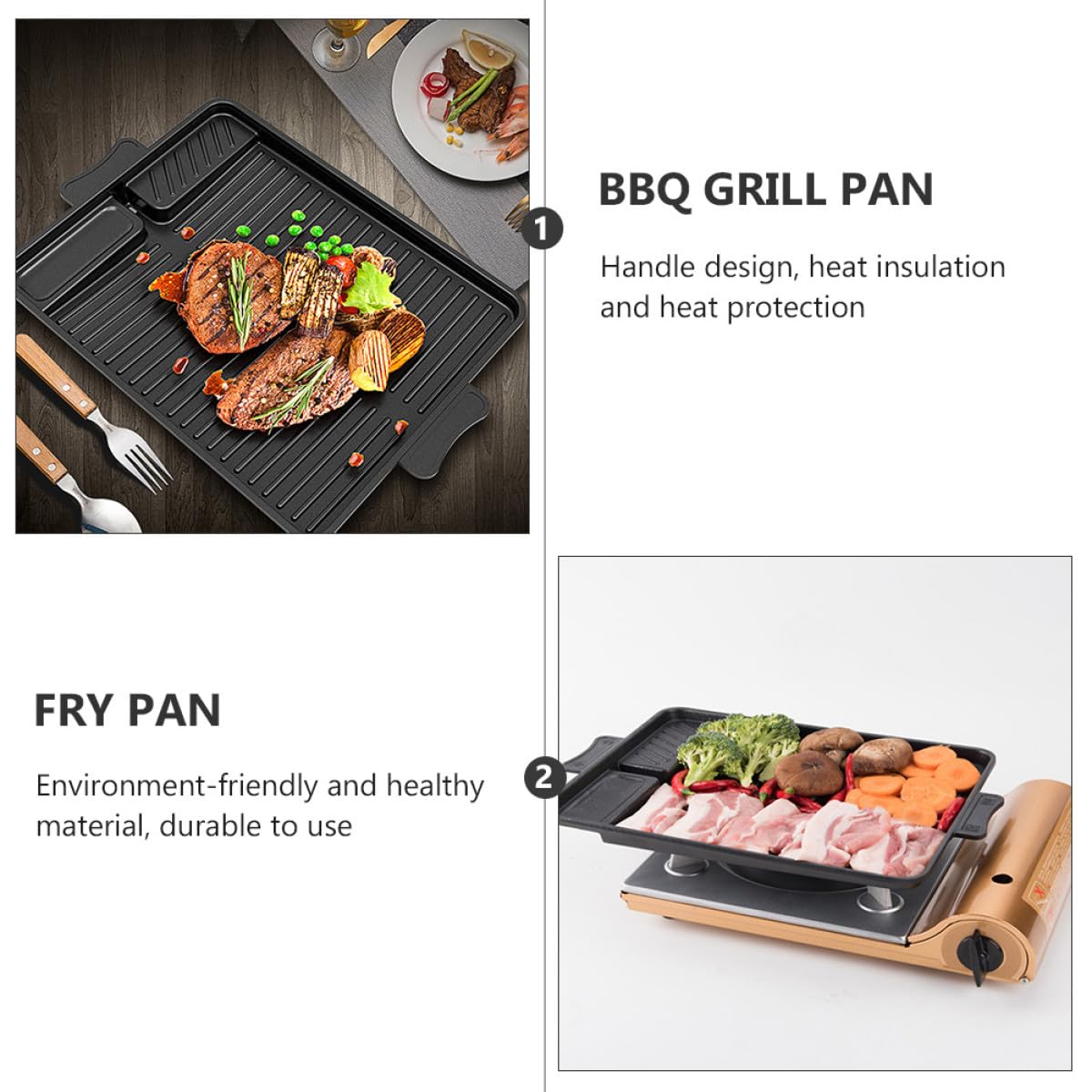 SUPVOX Teglia Barbecue Piastra Grill Antiaderente in Lega di Alluminio Nera