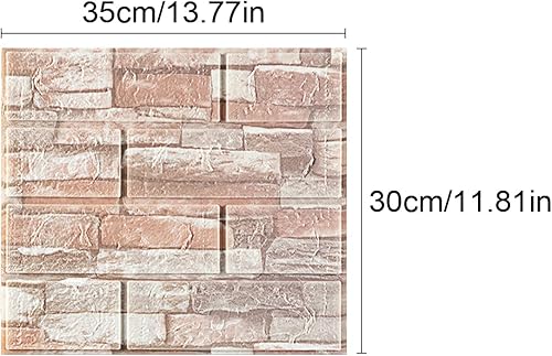 Miniatura 10 de LKXHarleya 10 paneles de pared de ladrillo sintético 3D de 0.543 x 0.465 x 0.118 in, papel tapiz de ladrillo de espuma XPE, autoadhesivo,