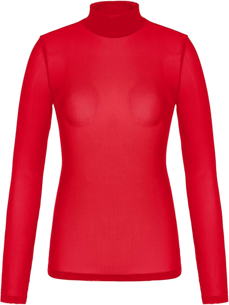 Amazon.com: Sexy See Through Sheer Mesh Tops Long Sleeve T Shirts