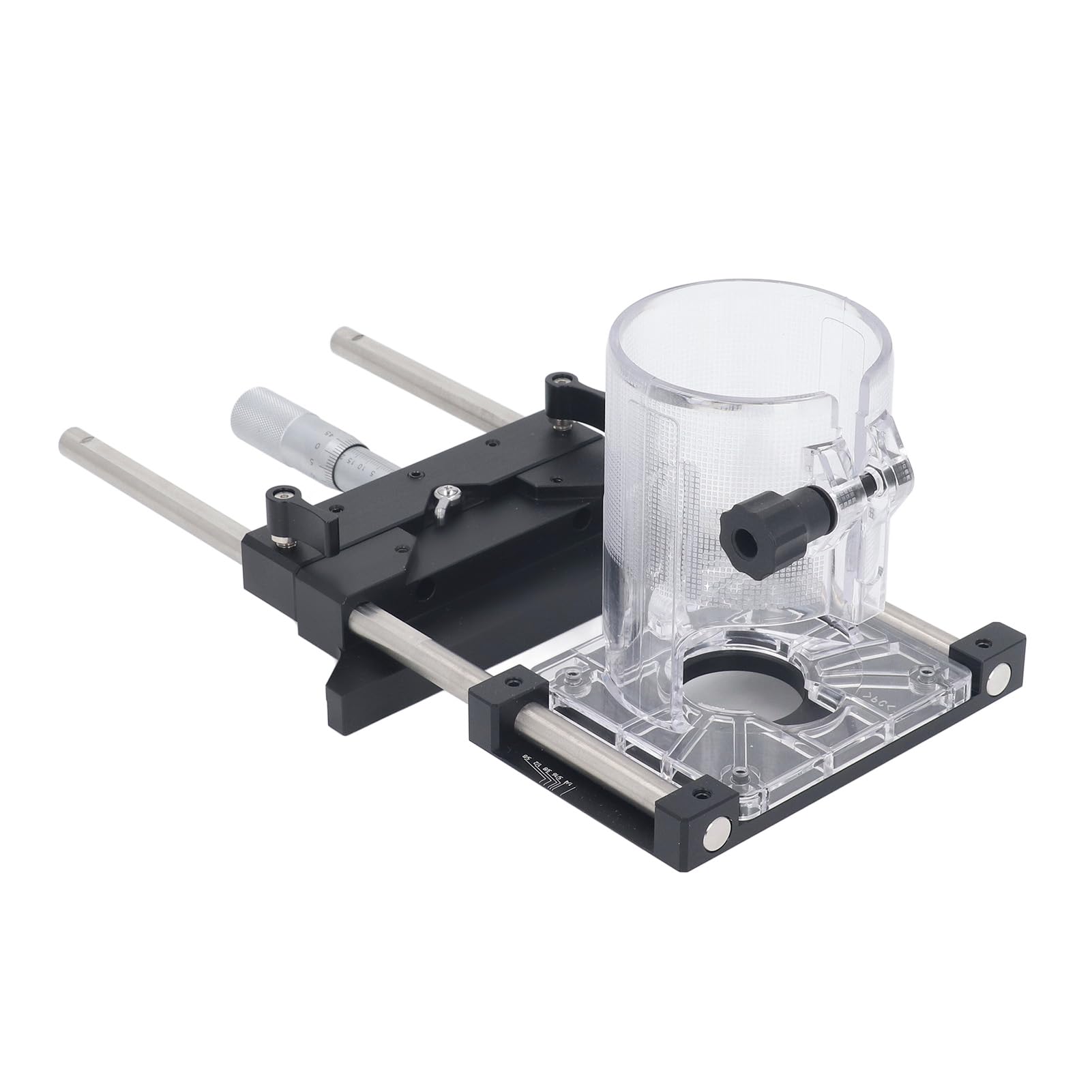Bewinner Plantilla de Fresado para Fresado, Aleación de Aluminio, Precisión de 0,01 Mm, Rango Ajustable de 0 a 18 Mm para Proyectos de Carpintería, Base de 65, de Milano y Broca Recta, Accesorios