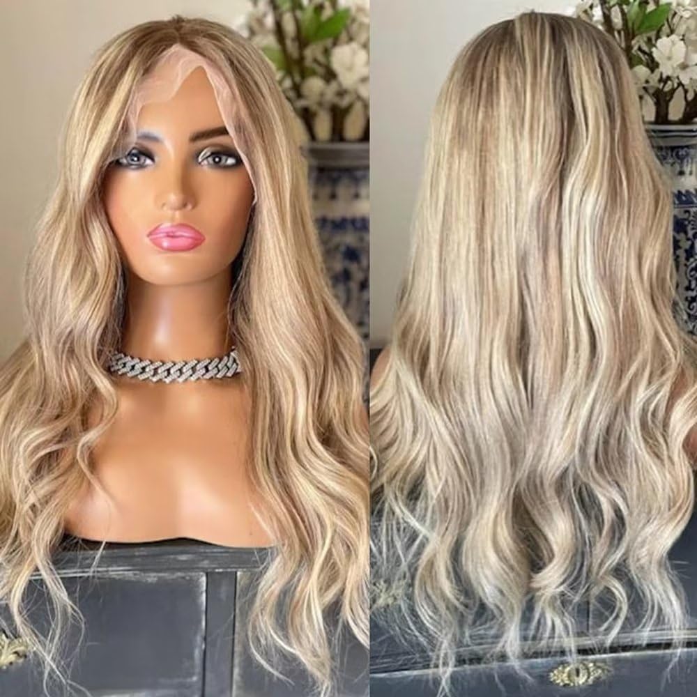Amazon.com : Ombre P18/613 Light Ash Blonde Highlight 13x4  display picture 2
