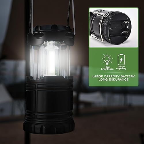 Miniatura 2 de Farol plegable para campamento, faroles LED superbrillantes que funcionan con pilas, para cortes de energía, emergencias en interiores, exteriores,